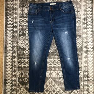 Encore skinny ankle distressed jeans